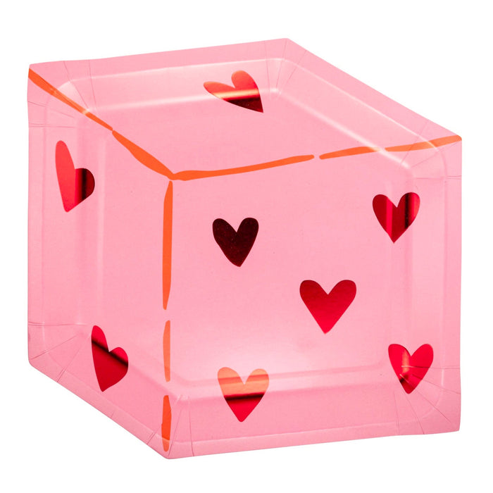 LUCKY IN LOVE Heart Dice Paper Plates 9" - bubblegum market