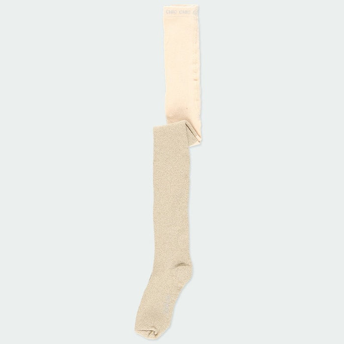 Mallas beige con destellos color oro niña BOBOLI
