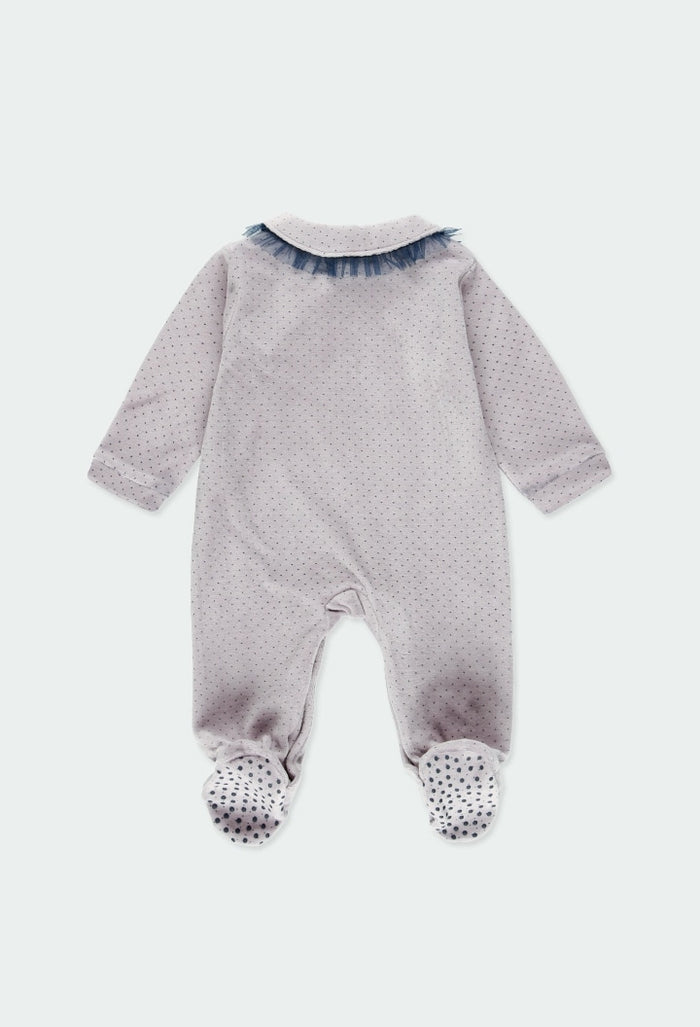 Mameluco terciopelo topitos de bebé niña BOBOLI