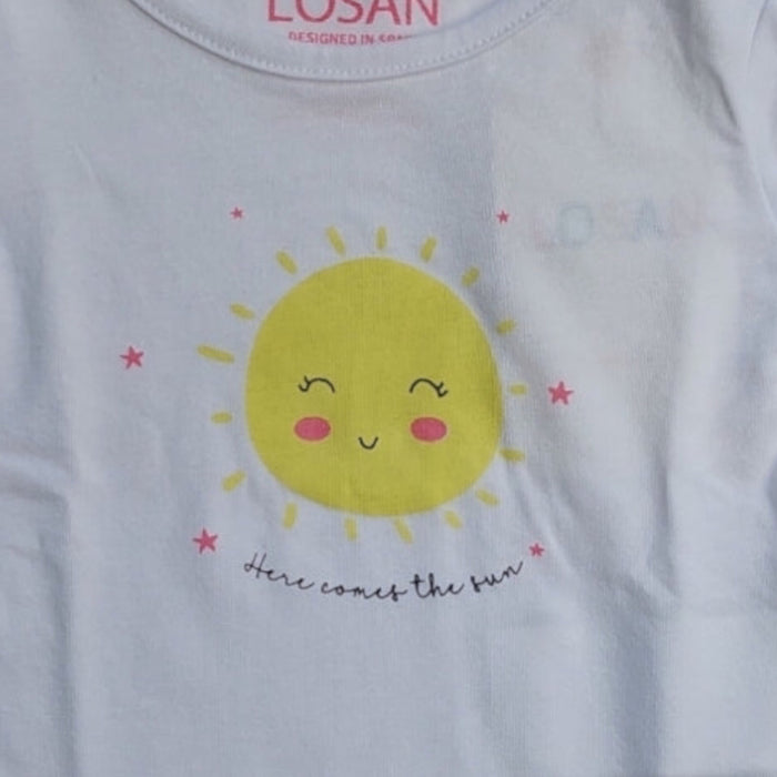 Mamelucos "Here Comes The Sun" Manga Corta Para Bebé Niña Losan