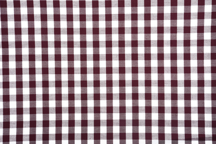 Maroon on White Broad Gingham Checks Shirt