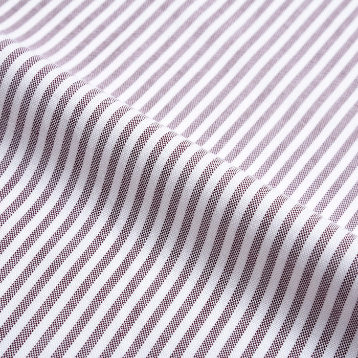 Maroon University Stripes Wrinkle Resistant Oxford Shirt