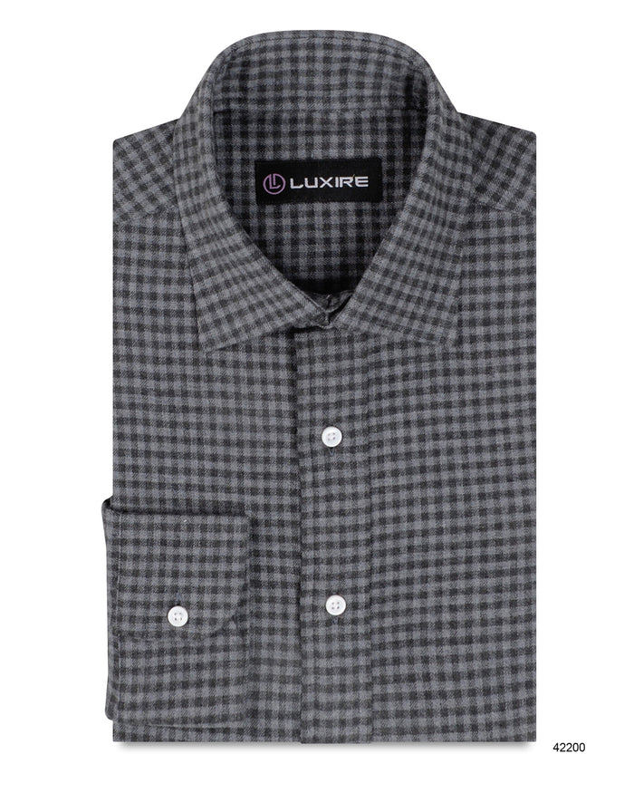 Mini Nightshadow Grey Gingham Flannel Work Shirt