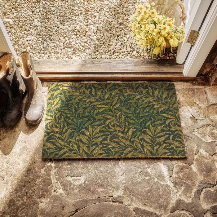 Willowbough Coir Doormat. Made from natural coconut husk fibres featuring willowbough leaves.