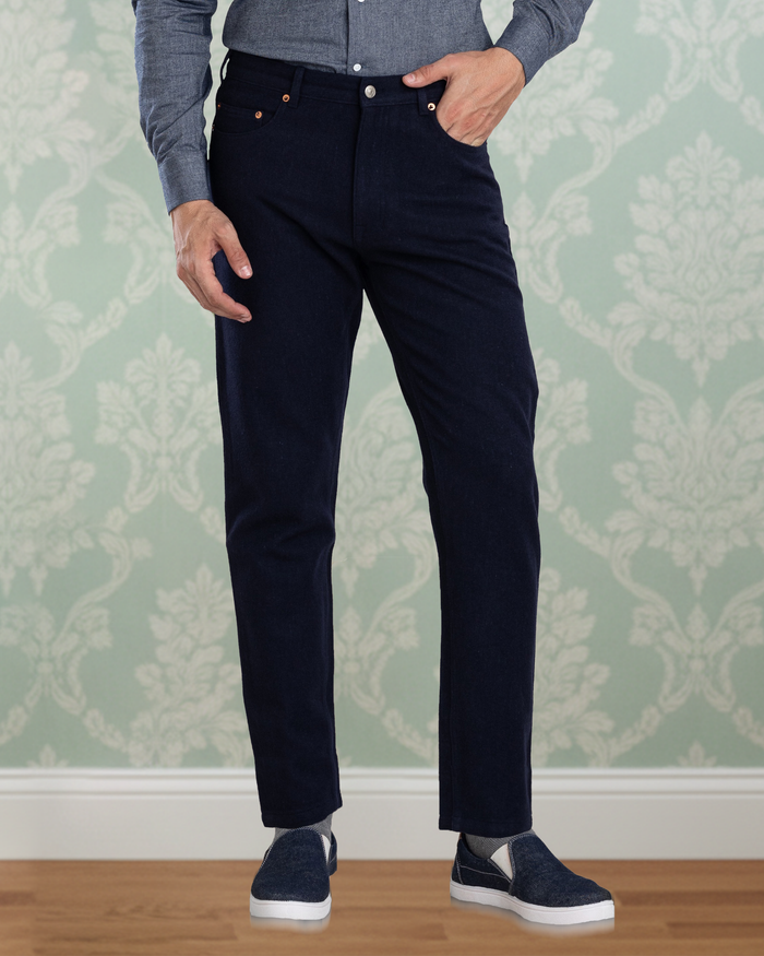 Navy Wool Jeans