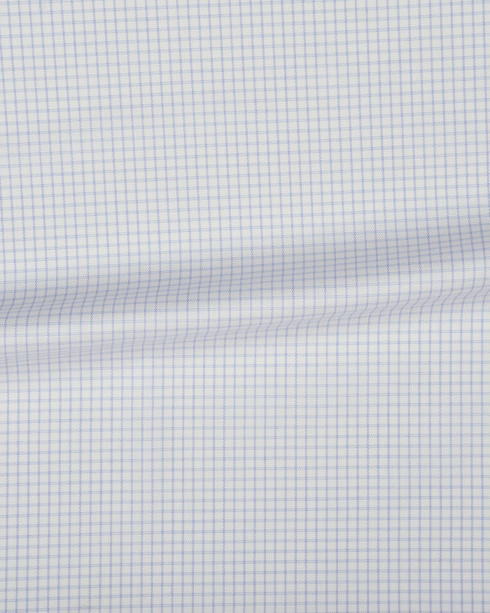 Nevron Wrinkle-Resistant Blue Checks on White Oxford Shirt