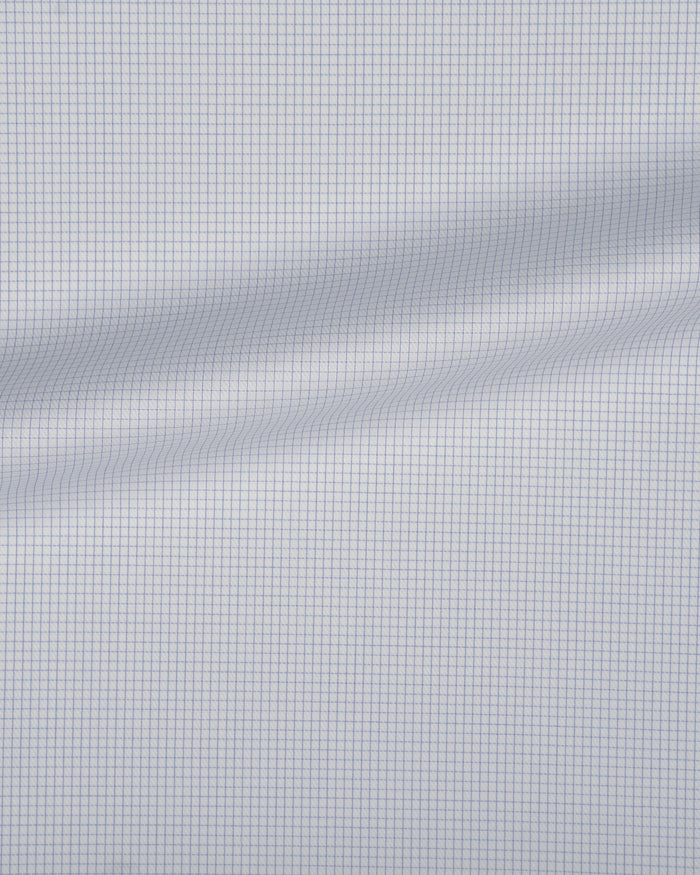 Nevron Wrinkle-Resistant Blue Graph Checks on White Twill Shirt