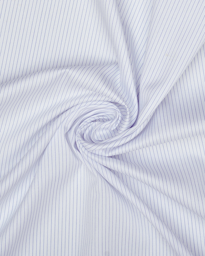 Nevron Wrinkle-Resistant White Herringbone with Blue stripes Shirt