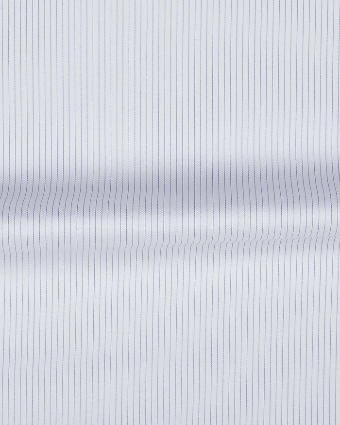 Nevron Wrinkle-Resistant White Herringbone with Blue stripes Shirt