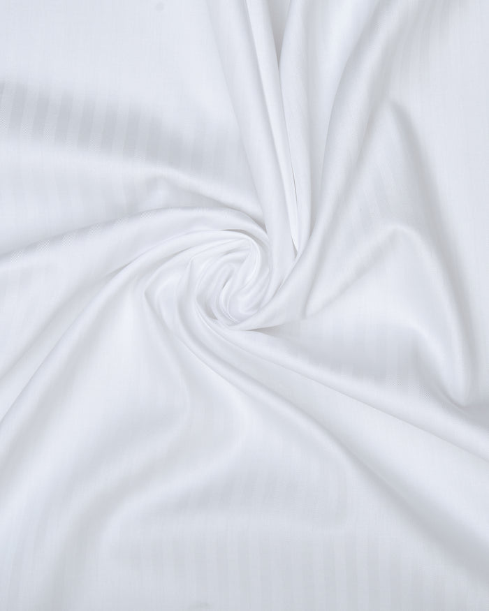 Nevron Wrinkle-Resistant White Self Stripes Herringbone Shirt