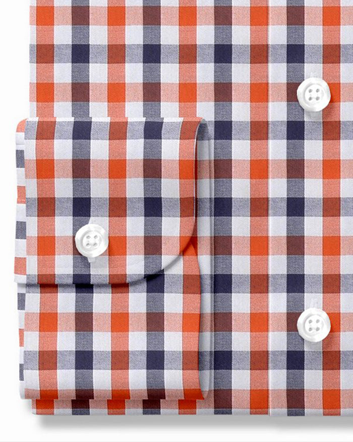 Orange White Navy Gingham