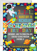 astronaut birthday invitations rocket ship space theme