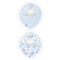 Pack 2 Pañuelos Babero Estampados para Bebé Niño Azul BOBOLI