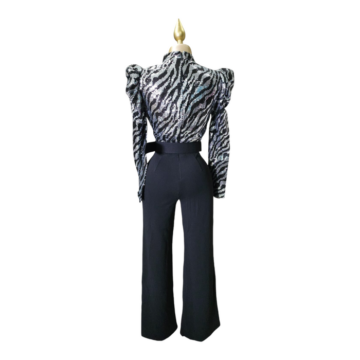 Palazzo Con Cinturón Para Dama Color Negro VALENTINE