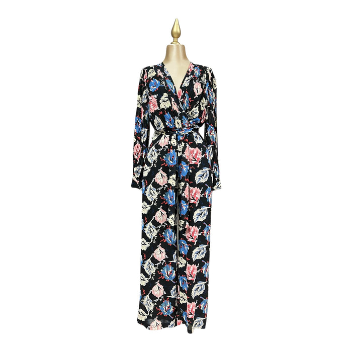 Palazzo Negro Estampado Floreado Para Dama THE SANG