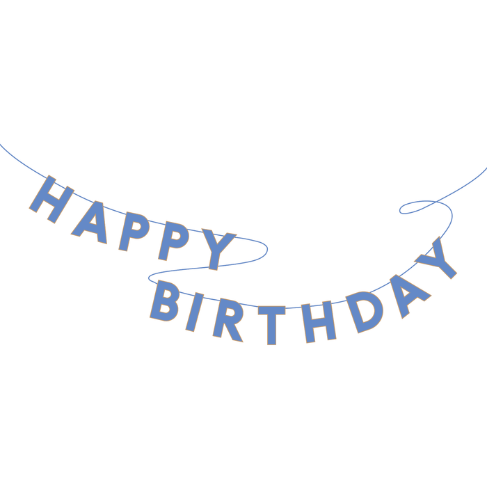 Palisades Blue Signature HAPPY BIRTHDAY Banner - bubblegum market