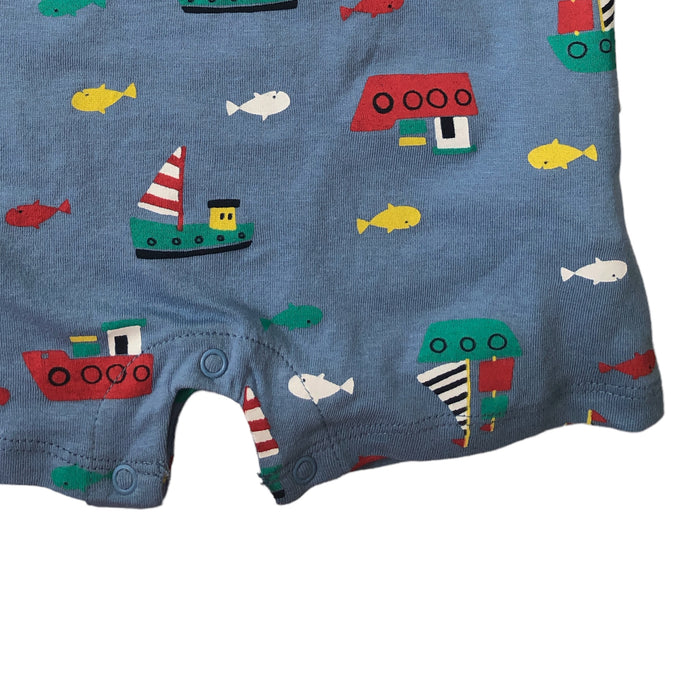 Pañalero Azul Estampado Barcos Para Bebé Niño Losan