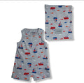 Pañalero Gris Estampado Barcos Para Bebé Niño Losan
