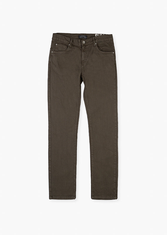 Pantalón De Corte Pitillo En Tejido De Sarga Para Caballero LSN