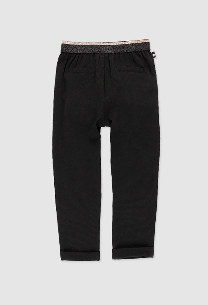 Pantalón de fantasía negro resorte glitter dorado BOBOLI