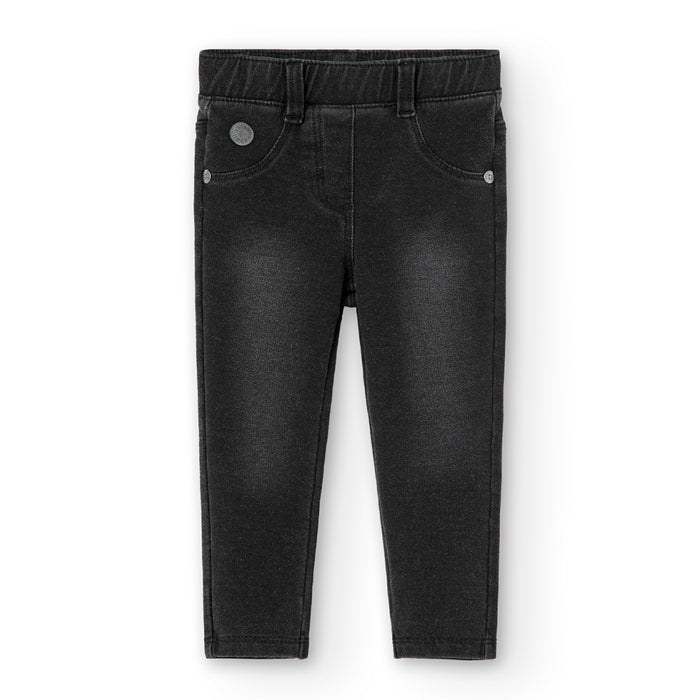 Pantalón Felpa Denim Black Para Niña BOBOLI