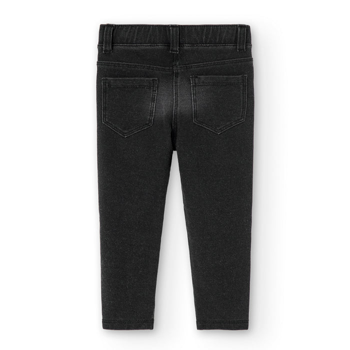 Pantalón Felpa Denim Black Para Niña BOBOLI