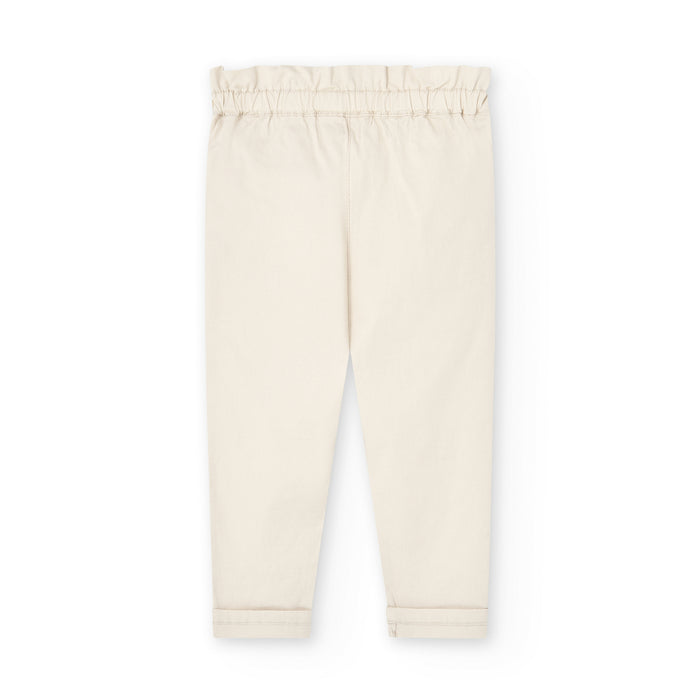 Pantalón Gabardina Créme Para Niña BOBOLI
