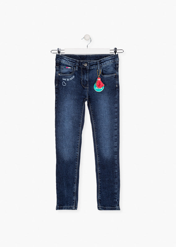 Pantalón Mezclilla Con Llavero En La Trabilla Chica Losan