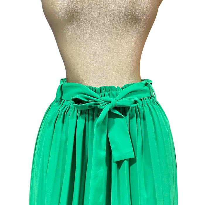 Pantalón Plisado Con Cinturón Color Verde Para Dama OM