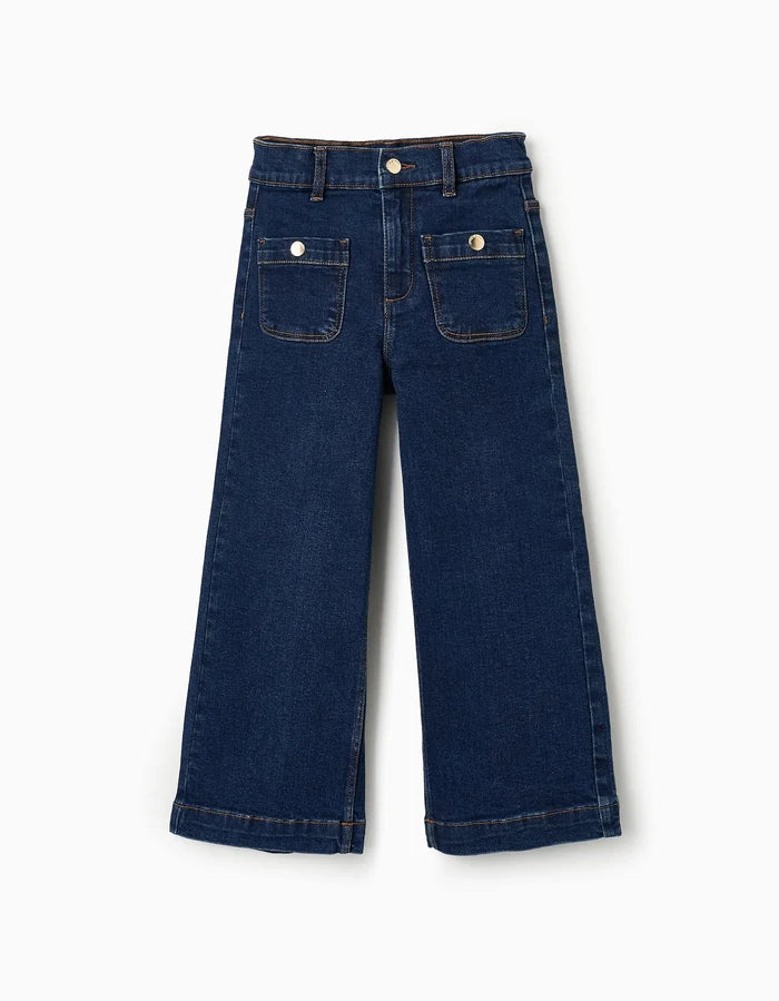 Pantalón Vaquero Para Niña Wide Leg Azul Oscuro ZIPPY
