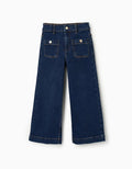 Pantalón Vaquero Para Niña Wide Leg Azul Oscuro ZIPPY