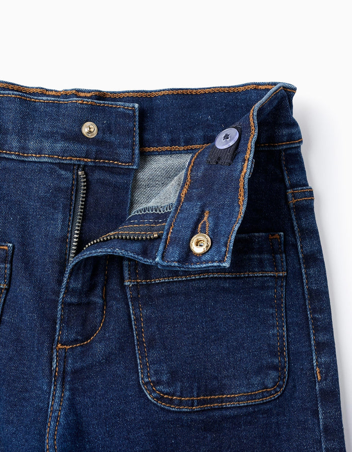 Pantalón Vaquero Para Niña Wide Leg Azul Oscuro ZIPPY