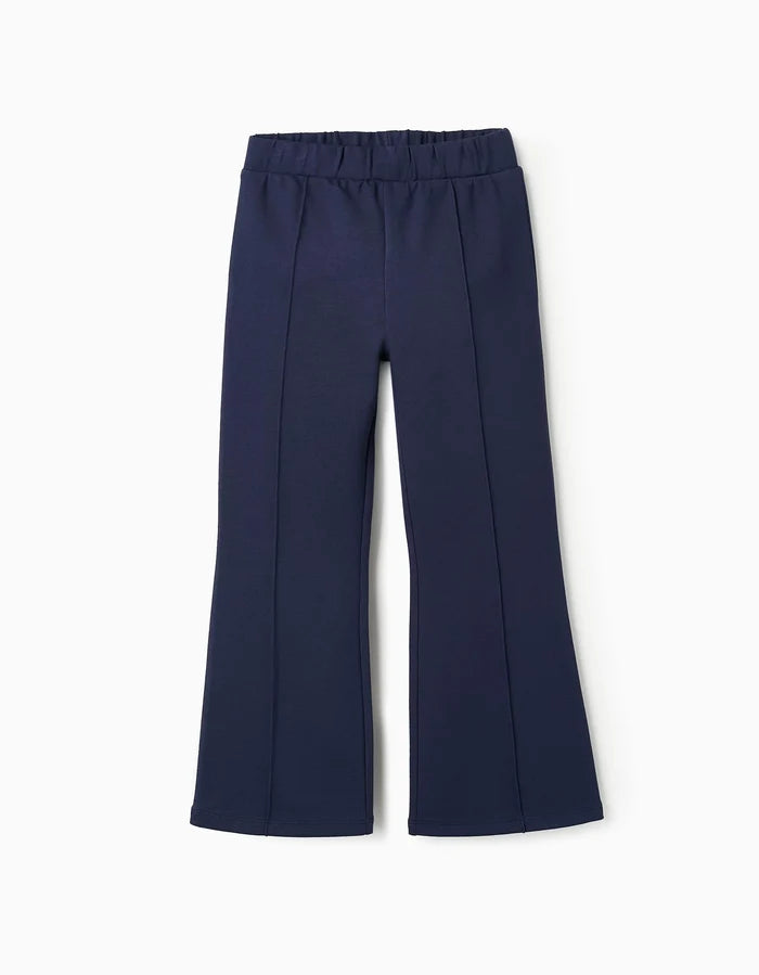 Pantalones Flare En Punto Roma para Niña Azul Oscuro ZIPPY