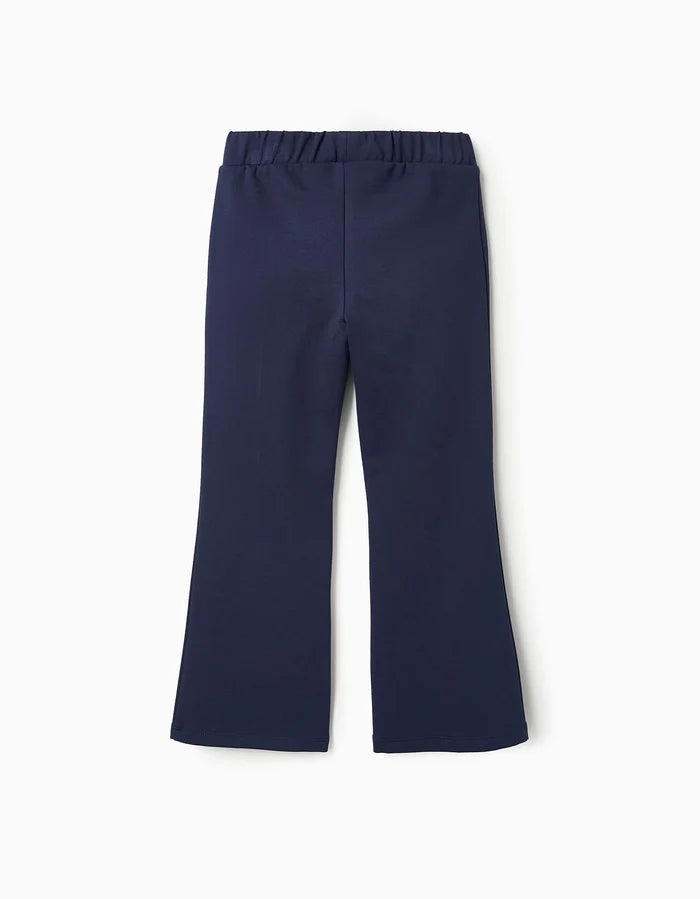 Pantalones Flare En Punto Roma para Niña Azul Oscuro ZIPPY