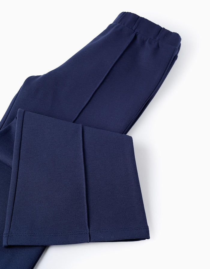 Pantalones Flare En Punto Roma para Niña Azul Oscuro ZIPPY
