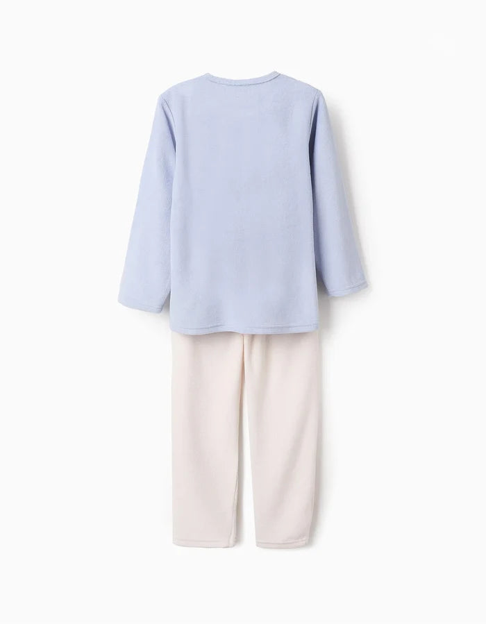 Pijama De Terciopelo Con Estampado Y Volantes Para Niña Magic Azul/Beige ZIPPY