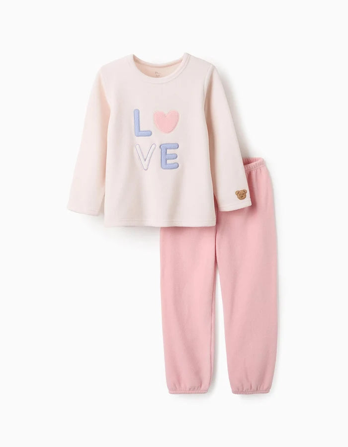 Pijama Polar Para Niña Love Rosa ZIPPY