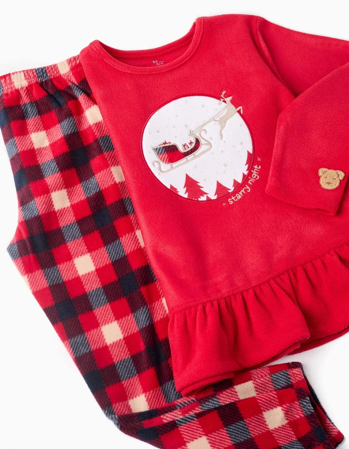 Pijama Polar Para Niña Trineo Rojo ZIPPY