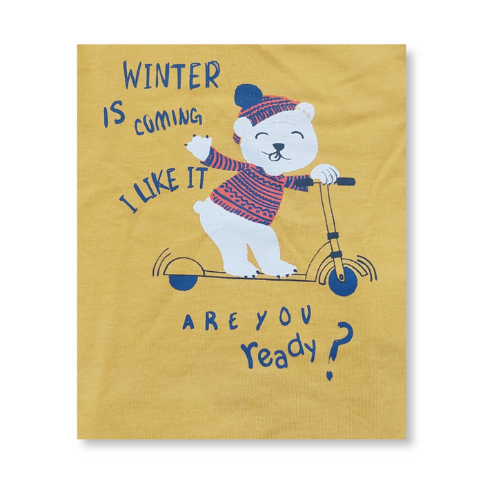 Playera Amarilla Oso “Winter Is Coming I Like It Are You Ready” Bebé Niño Losan