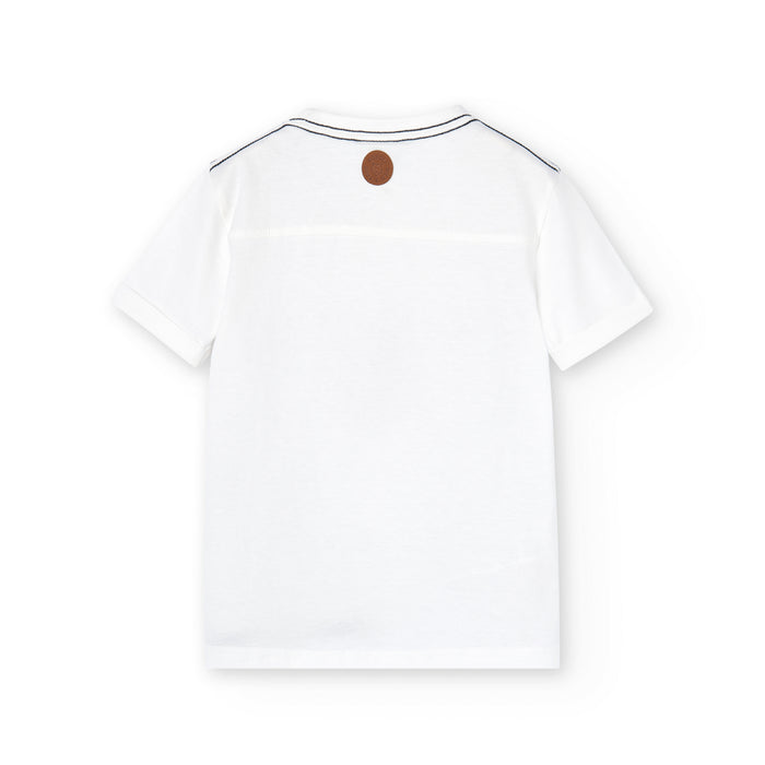 Playera Blanca Estampado “W” Para Niño BOBOLI