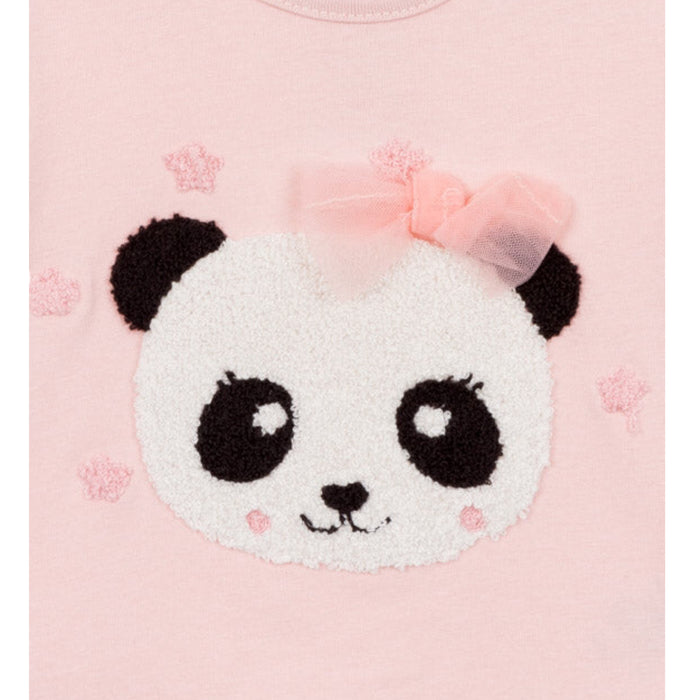 Playera Con Panda En Tejido De Rizo Bebé Niña Losan
