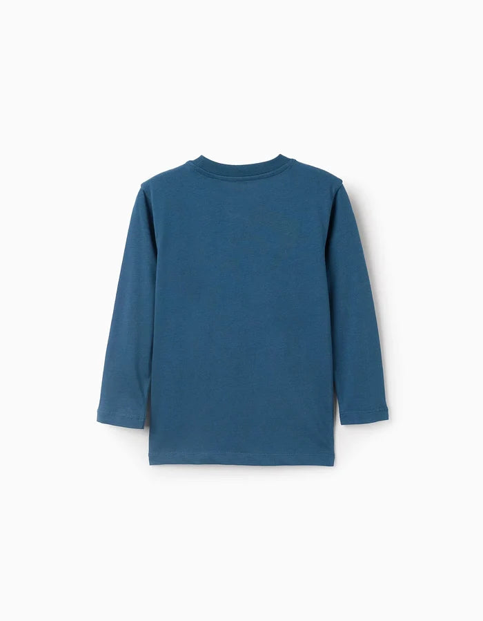 Playera De Manga Larga Para Niño "Urban Canvas" Turquesa ZIPPY