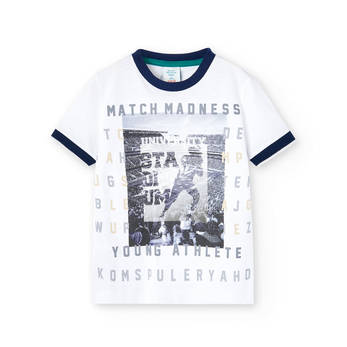 Playera De Punto Blanco Para Niño BOBOLI