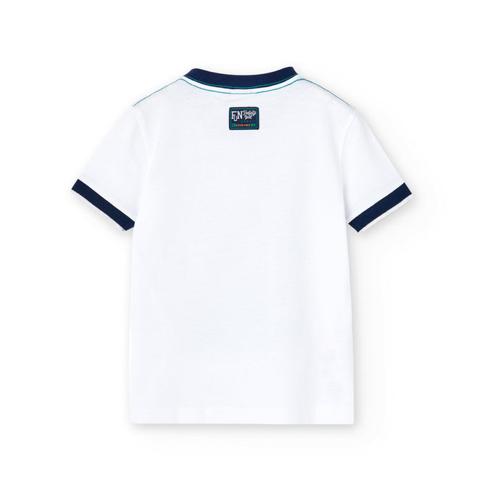 Playera De Punto Blanco Para Niño BOBOLI