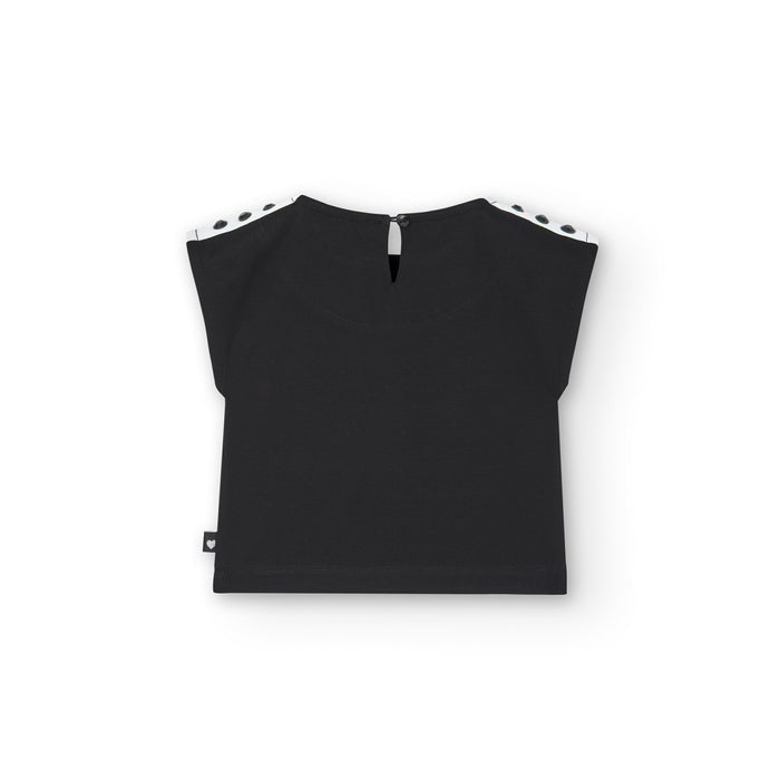 Playera De Punto Color Negro Para Niña BOBOLI