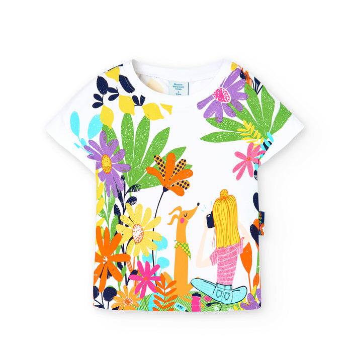 Playera De Punto Elástico Estampado Para Niña BOBOLI