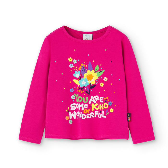 Playera De Punto Elástico Para Niña Color Rosa BOBOLI