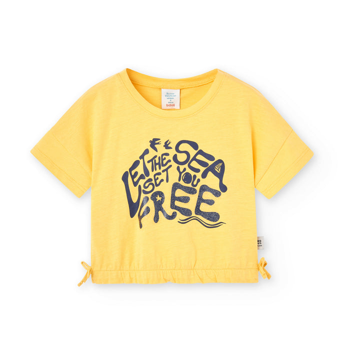 Playera De Punto Flamé Amarilla Para Niña BOBOLI