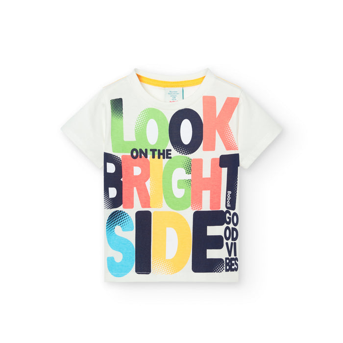 Playera De Punto “Look On The Bright Side” Para Niño BOBOLI