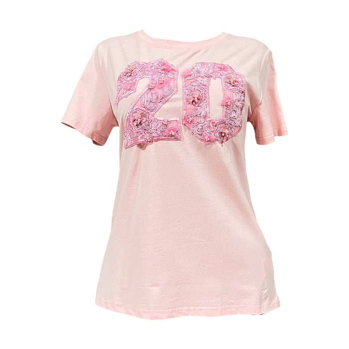 Playera Detalle Encaje Rosa LC